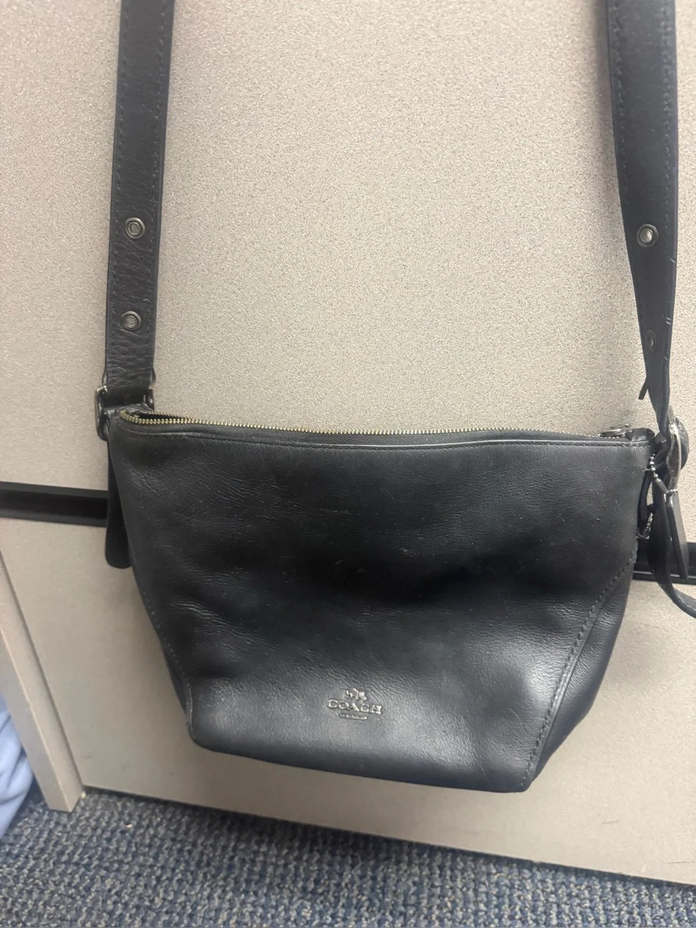 Coach Black  Leather Shoulder Bag